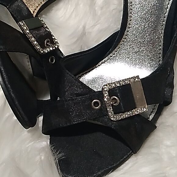 Black Peep Toe Heels - Picture 3 of 6